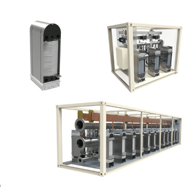 파일럿 테스트 및 상업생산을 개시한 이볼로社 음이온 교환막 수전해 스택의 모습 [사진=GS건설 제공]